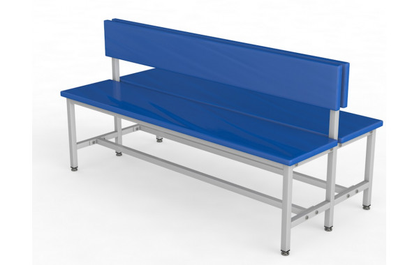 Скамейка для раздевалки со спинкой, двухсторонняя, мягкая, 100см Glav 10.4000-1000 600_380
