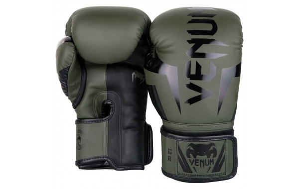 Перчатки Venum Elite 1392-200-10oz хакки\черный 600_380
