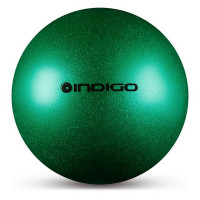 Мяч для художественной гимнастики металлик d19 см Indigo IN118 с блеcтками зеленый