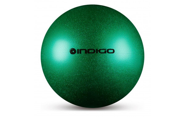 Мяч для художественной гимнастики металлик d19 см Indigo IN118 с блеcтками зеленый 600_380