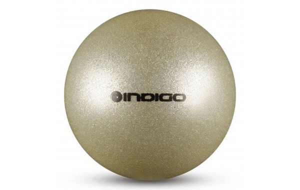 Мяч для художественной гимнастики металлик d19 см Indigo IN118 с блеcтками серебряный 600_380