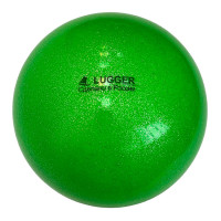 Мяч для художественной гимнастики Lugger однотонный d=15 см (зеленый с блестками)