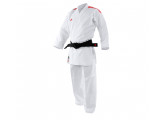 Кимоно для карате Adidas K192SK AdiLight Primegreen WKF белое с красными полосками