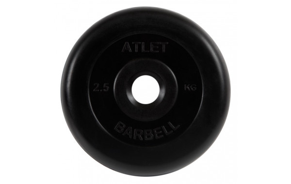 Диск обрезиненный d31мм MB Barbell Atlet 2,5кг черный MB-AtletB31-2,5 600_380