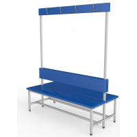 Скамейка для раздевалки с вешалкой, двухсторонняя, мягкая, 250см Glav 10.6000-2500
