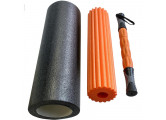 Ролик для йоги Sportex 3в1 46х15см ЭВА\АБС/PVC B31264 черно-оранжевый