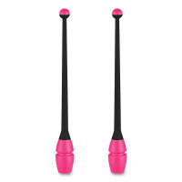 Булавы для художественной гимнастики Indigo 41 см, пластик, каучук, 2шт IN018-BKP черный-розовый