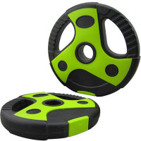 Диск пластиковый, цемент, d26 мм Sportex, 2,5 кг CPL-200 черный с зелеными вставками