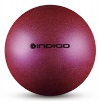 Мяч для художественной гимнастики металлик d19 см Indigo IN118 с блеcтками фиолетовый