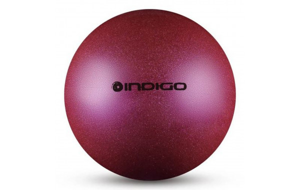 Мяч для художественной гимнастики металлик d19 см Indigo IN118 с блеcтками фиолетовый 600_380