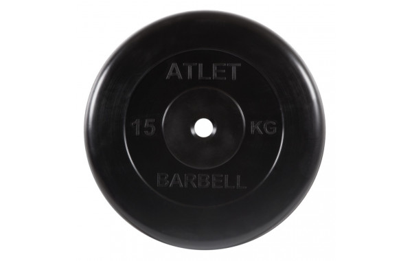 Диск обрезиненный d31мм MB Barbell Atlet 15кг черный MB-AtletB31-15 600_380
