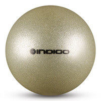 Мяч для художественной гимнастики Indigo металлик 400 г IN118 19 см с блестками оранжевый