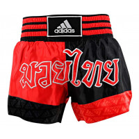 Шорты для тайского бокса Adidas Thai Boxing Short Micro Diamond красно-черные adiSTH02
