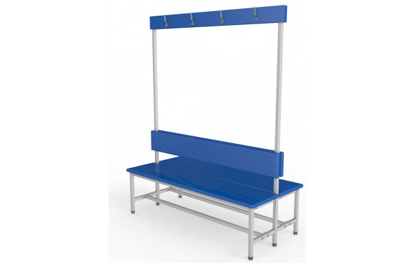 Скамейка для раздевалки с вешалкой, двухсторонняя, мягкая, 100см Glav 10.6000-1000 600_380