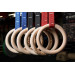 Кольца гимнастические YouSteel деревянные, D32мм (комплект) красные стропы 75_75