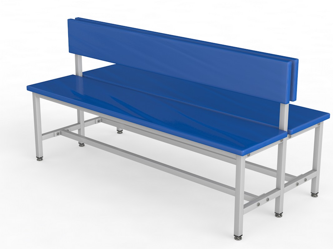 Скамейка для раздевалки со спинкой, двухсторонняя, мягкая, 100см Glav 10.4000-1000 1067_800
