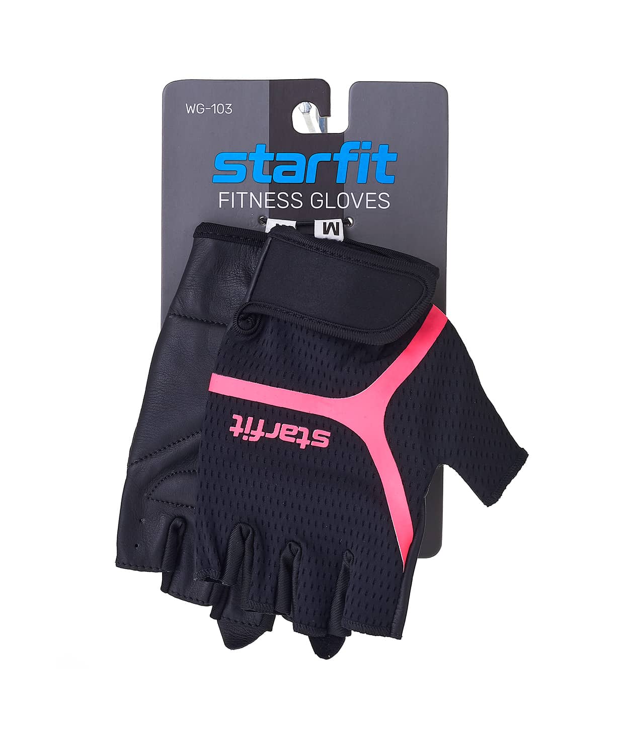 Перчатки для фитнеса Star Fit WG-103, черный/малиновый 1230_1479