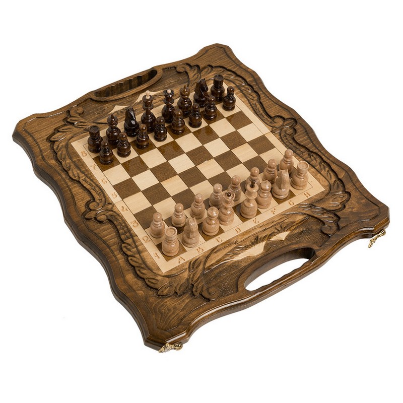 Шахматы + нарды резные Haleyan c Араратом 40 с ручкой kh116 800_800