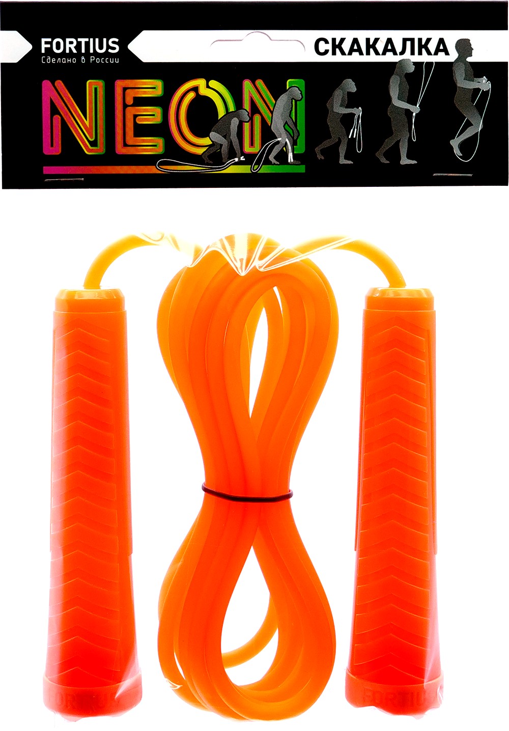 Скакалка Fortius Neon шнур 3 м в пакете (оранжевая) 1000_1436