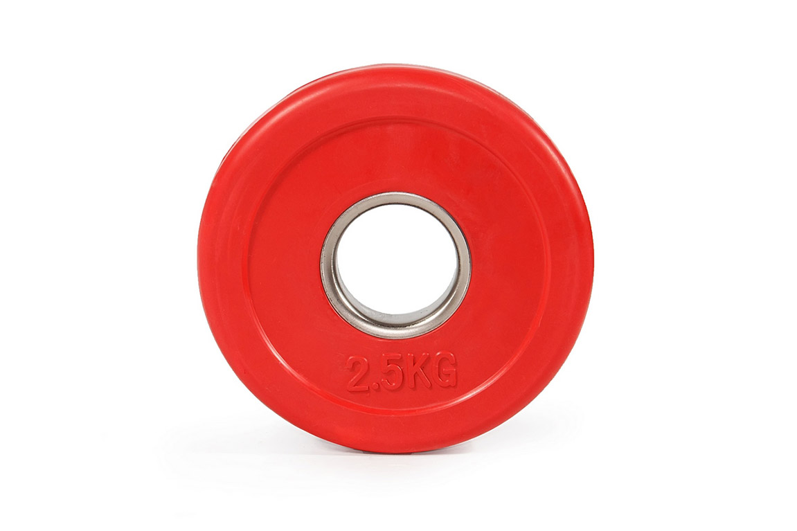 Цветной тренировочный диск Stecter D50 мм 2,5 кг красный 2236 1151_767