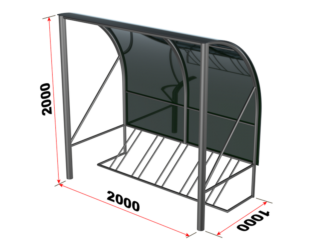 Велопарковка с навесом на 5 мест Glav 14.504 1067_800