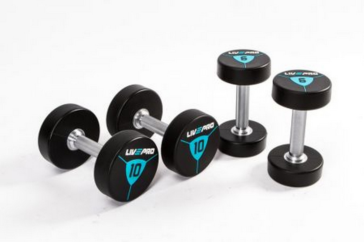 Гантели в уретане 26 кг Live Pro Premium Urethane Dumbbells LP8000-26 1200_800