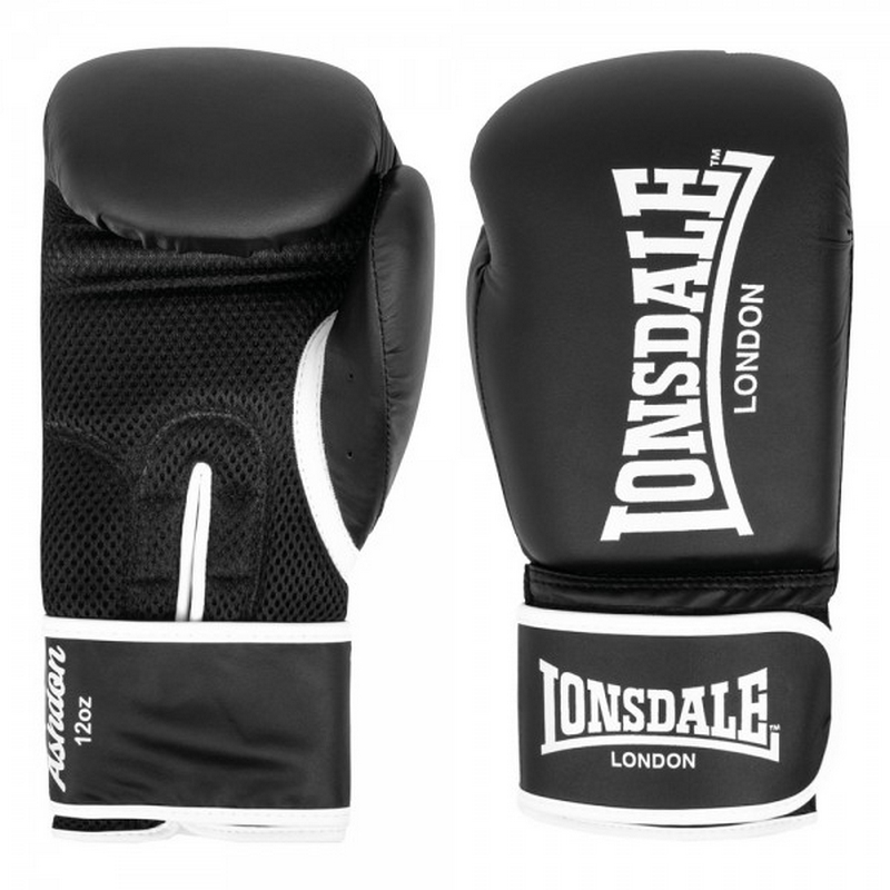 Перчатки тренировочные 14oz Lonsdale Ashdon 160011 14 BK черный 800_800