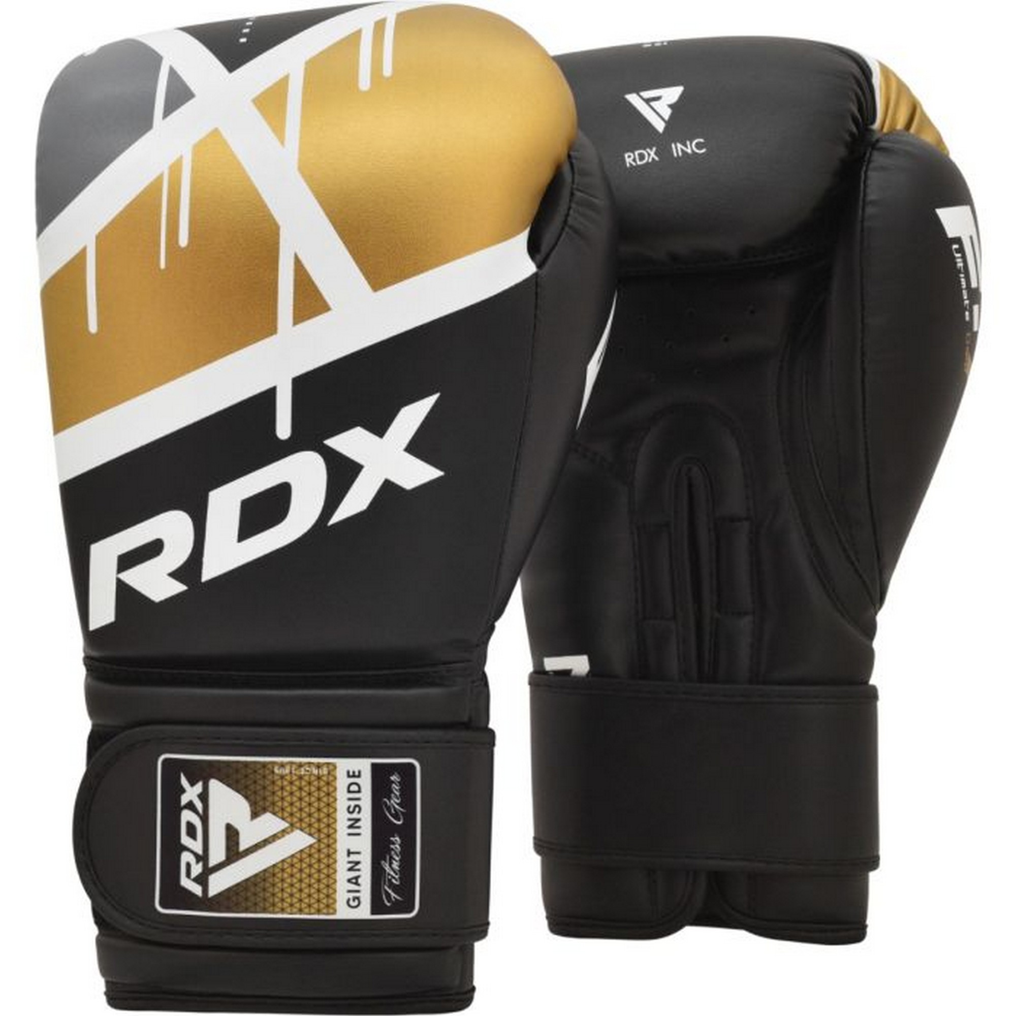 Перчатки тренировочные RDX BGR-F7BGL-14OZ черный\золотой 2000_2000