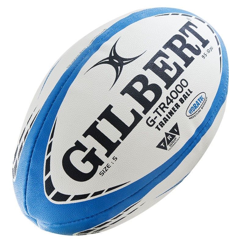 Мяч для регби р.5 Gilbert G-TR4000 бело-черно-голубой 800_800