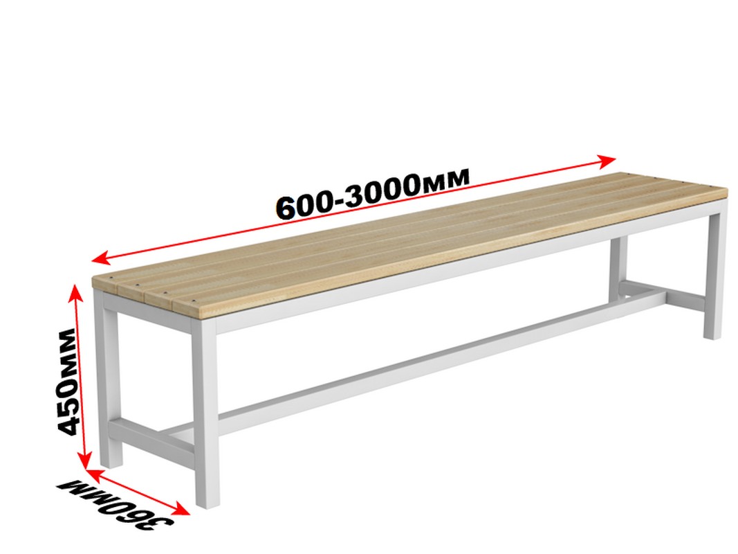 Скамейка для раздевалки без спинки, 200см Glav 10.400-2000 1067_800