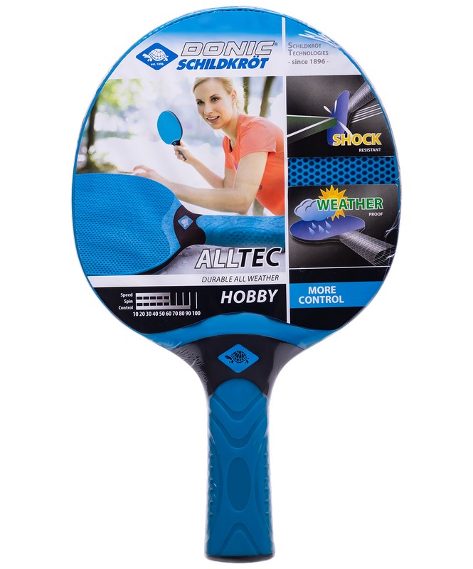 Ракетка для настольного тенниса Donic Alltec Hobby, всепогодная, синий\черный 665_800