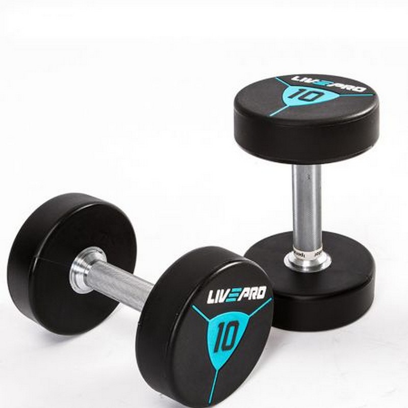 Гантели в уретане 28 кг Live Pro Premium Urethane Dumbbells LP8000-28 800_800