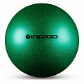 Мяч для художественной гимнастики металлик d19 см Indigo IN118 с блеcтками зеленый 120_120