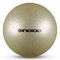 Мяч для художественной гимнастики металлик d19 см Indigo IN118 с блеcтками серебряный 120_120