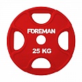 Диск олимпийский обрезиненный Foreman PRR, 25 кг PRR-25KG Красный 120_120