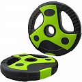 Диск пластиковый, цемент, d26 мм Sportex, 2,5 кг CPL-200 черный с зелеными вставками 120_120