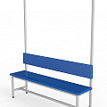 Скамейка для раздевалки с вешалкой, односторонняя, мягкая, 150см Glav 10.5000-1500 120_120