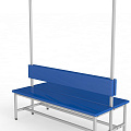 Скамейка для раздевалки с вешалкой, двухсторонняя, мягкая, 100см Glav 10.6000-1000 120_120