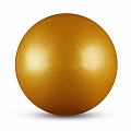 Мяч для художественной гимнастики металлик d15 см Indigo IN119 с блеcтками золотой 120_120
