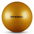 Мяч для художественной гимнастики металлик d19 см Indigo IN118 с блеcтками золотой 120_120