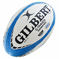 Мяч для регби р.5 Gilbert G-TR4000 бело-черно-голубой 120_120