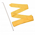 Лента гимнастическая с палочкой 56см, 6м, пластик, металл, полиэстер СЕ6-Y желтый 120_120
